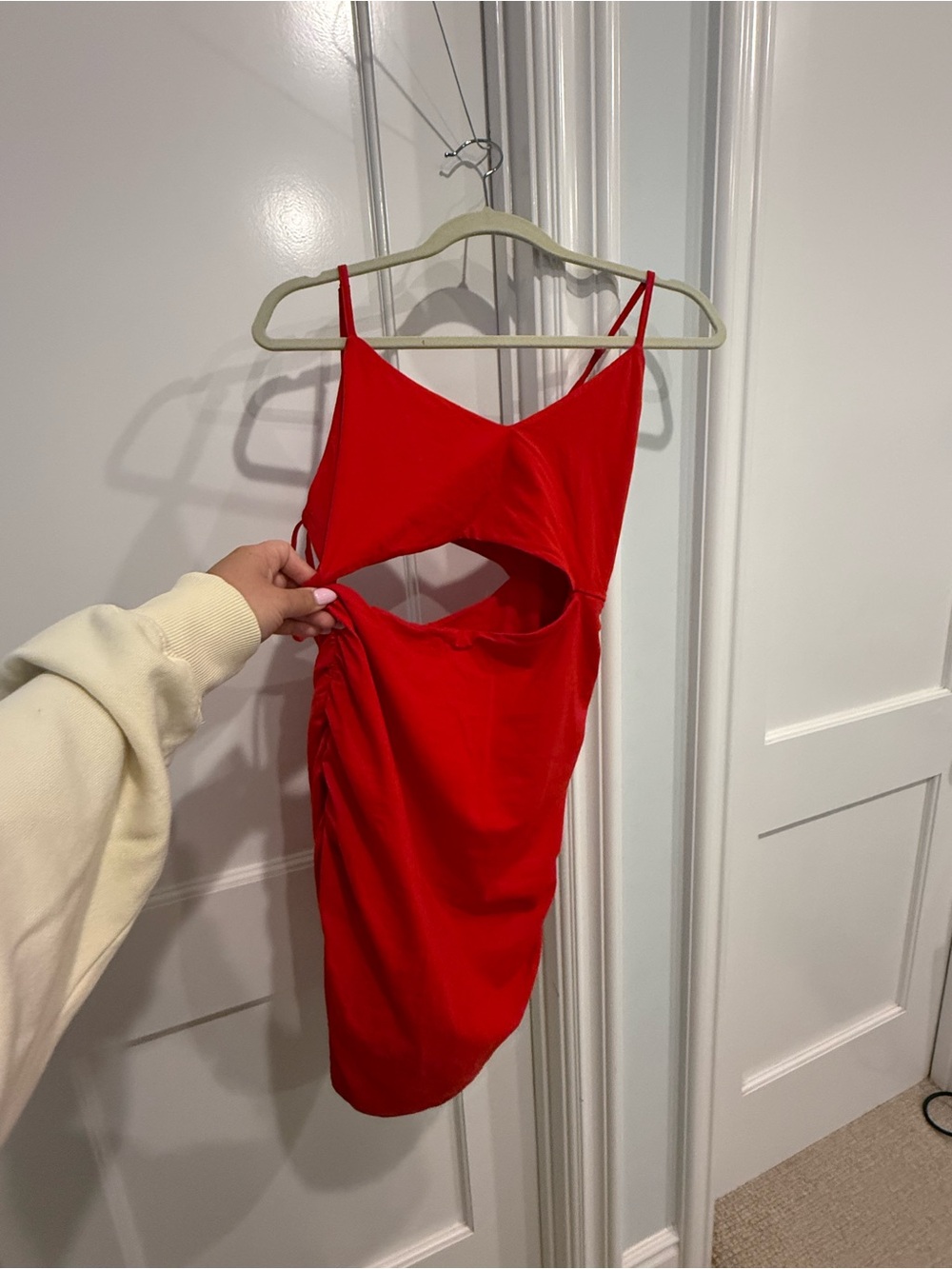 superdown Red Cutout Spaghetti-Strap Mini Dress